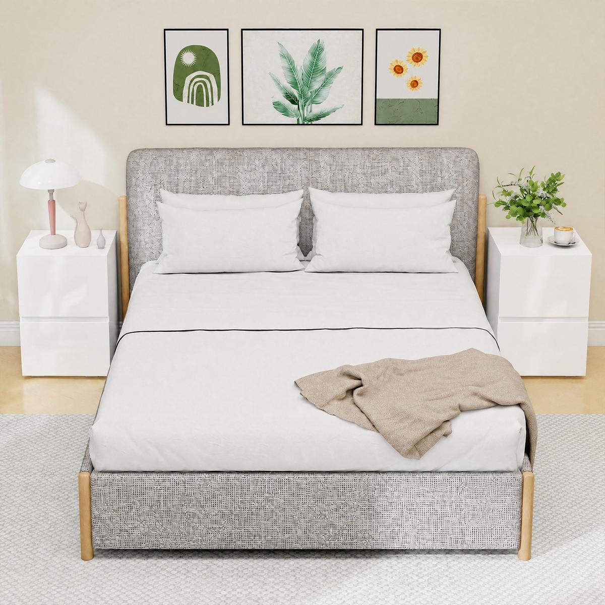 NACHTTISCH 2er Set MDF Weiß - Weiß, Holzwerkstoff (40/58/40cm) - HOMCOM