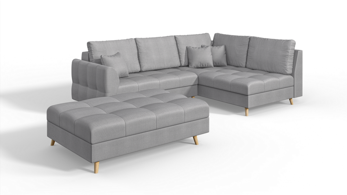 HOCKER Lorine Mikrofaser Grau - Grau, Textil (118/40/73cm) - S-Style Möbel