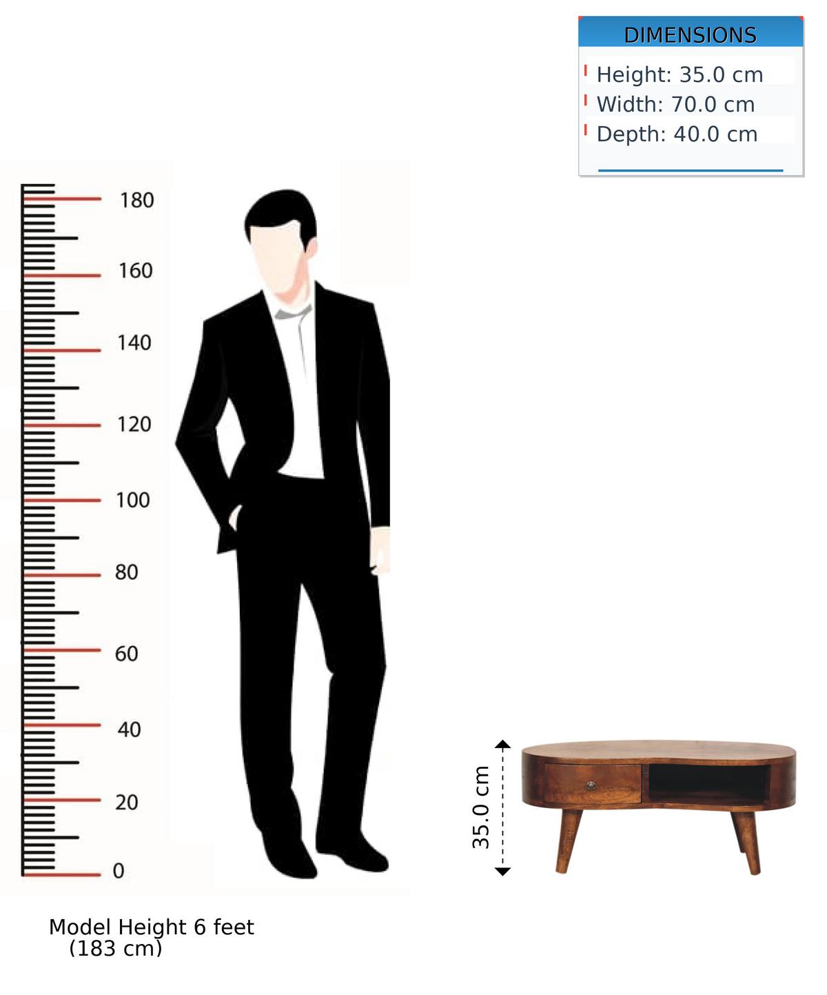 COUCHTISCH Massivholz Mini Kastanien-Welle, 1 Schublade und Offenes Fach, Dunkelbraun - Dunkelbraun/Messingfarben, Mangoholz/Holz (40/70/35cm) - Artisan Furniture