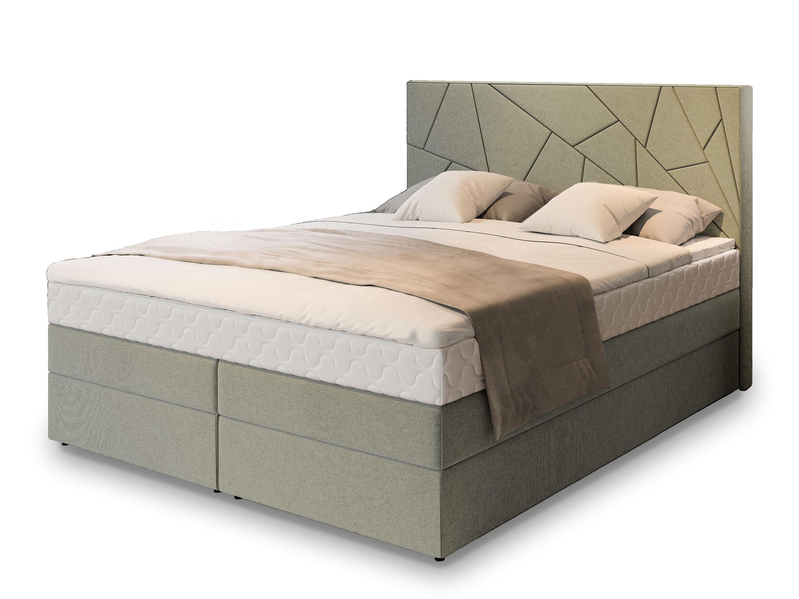 BOXBETT TRANI 140x200 cm mit Matratze und Topper - Grün - Grün, Holz (140/200cm) - MASSENO
