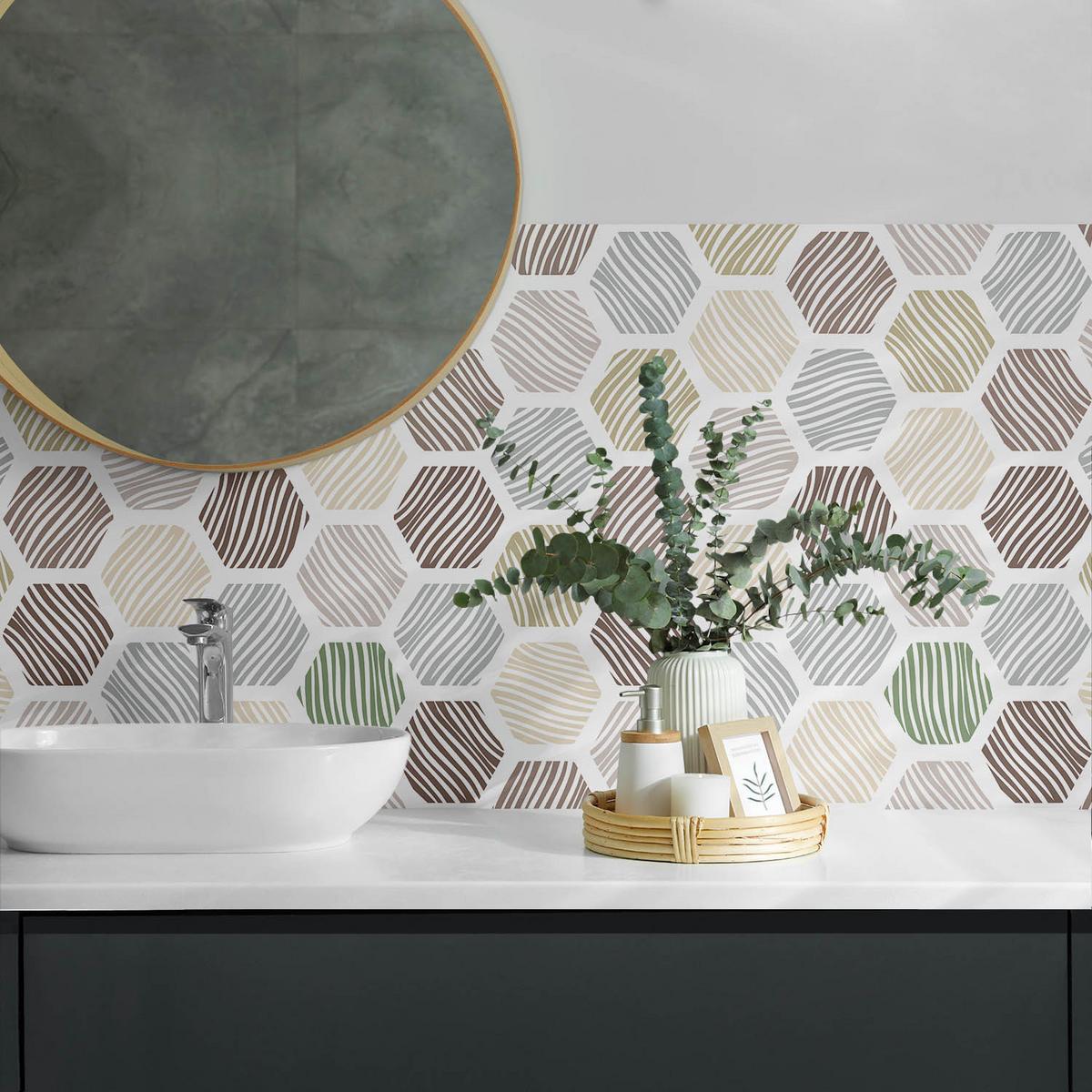 WANDPANEEL 120x60 cm selbstklebend Linaria - Multicolor, Kunststoff (60/1.6/120cm) - Wallfluent