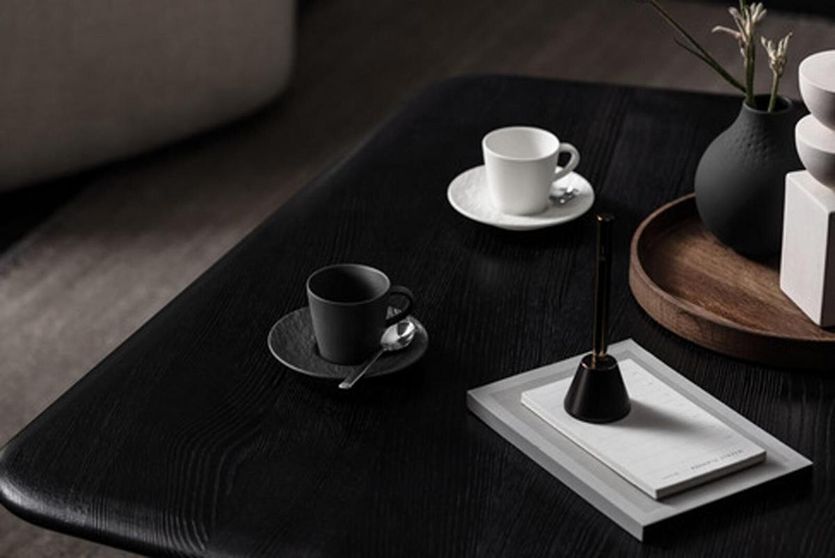 ESPRESSOTASSEN MIT UNTERTASSEN Manufacture Rock Glow schwarz 60 ml 6er Set - Schwarz, Keramik (12.1/7.4/12.1cm) - Villeroy & Boch