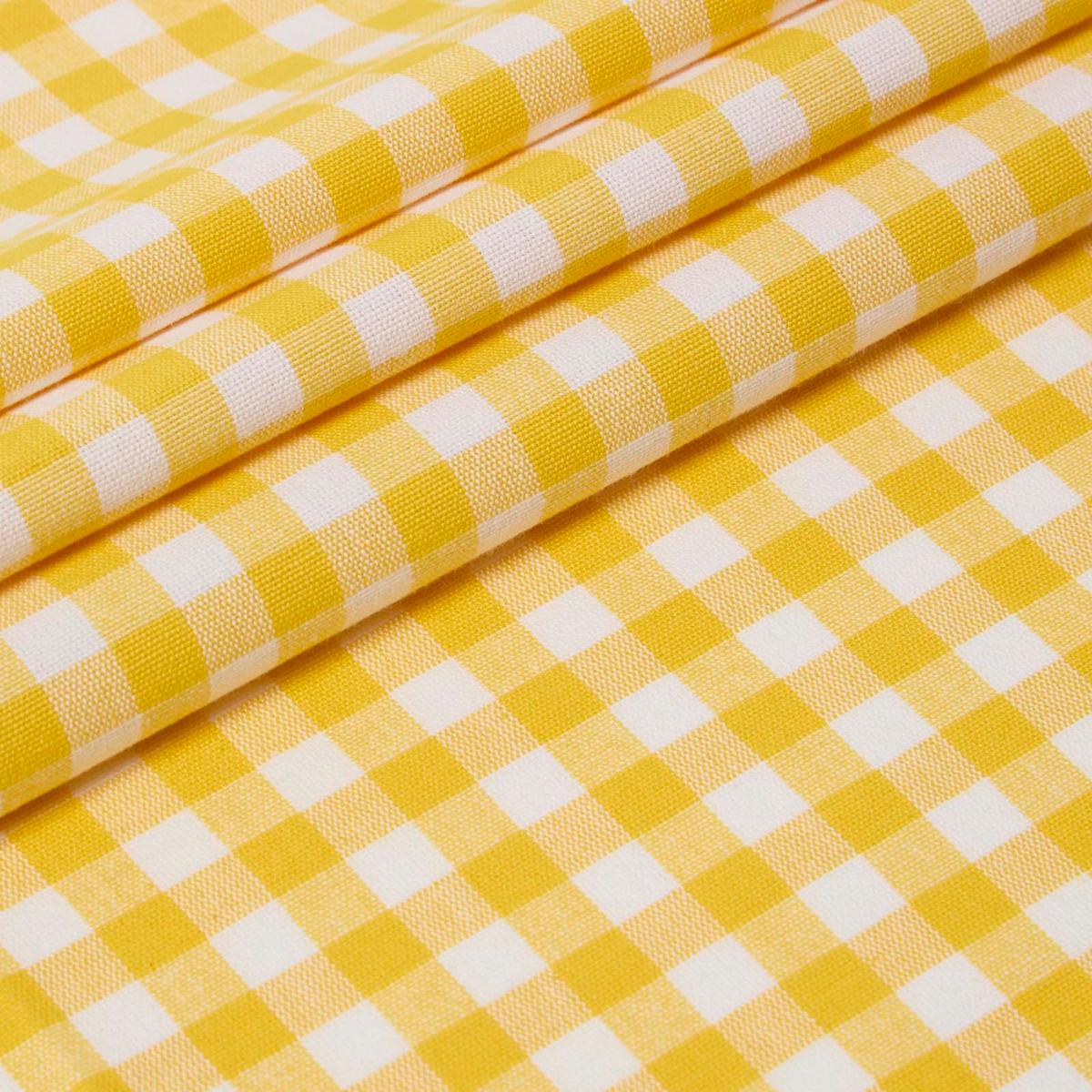 BAUMWOLLSTOFF Meterware Vichy-Karo gelb-weiß, 150 cm - Gelb, Textil (150/100cm) - Homescapes