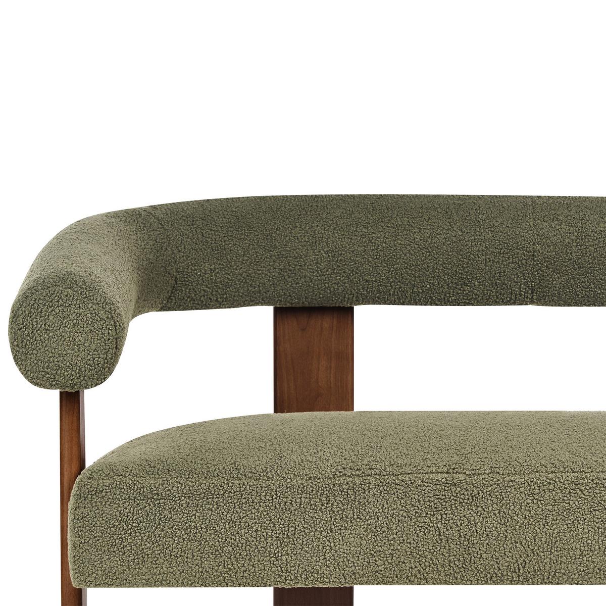 2-SITZER-SOFA Bouclé Grün/Dunkelbraun Ilbro - Braun/Grün, Textil (138/76/68cm) - Beliani