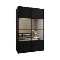 SCHWEBETÜRENSCHRANK 245,5/150/64 2-türig - Schwarz, Holz/Metall (150/245/64cm) - Abiks Möbel