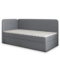 BOXBETT GINA 80x200 cm mit Matratze und Topper, H2+H3 - Grau - Grau, Holz (80/200cm) - MASSENO