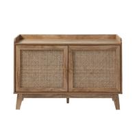 SIDEBOARD 2 Türen mit Rattan-Geflecht L110 cm - PALMO - Eschefarben, Holzwerkstoff (39/74.5/13cm) - Calicosy
