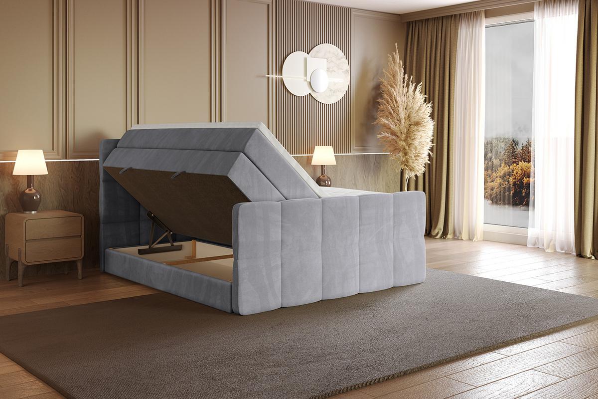 BOXSPRINGBETT mit Matratze und Lattenrost - LIRO-Z KING-180x200 - Grau Monolith - Grau, Holzwerkstoff (180/200cm) - ALTDECOR
