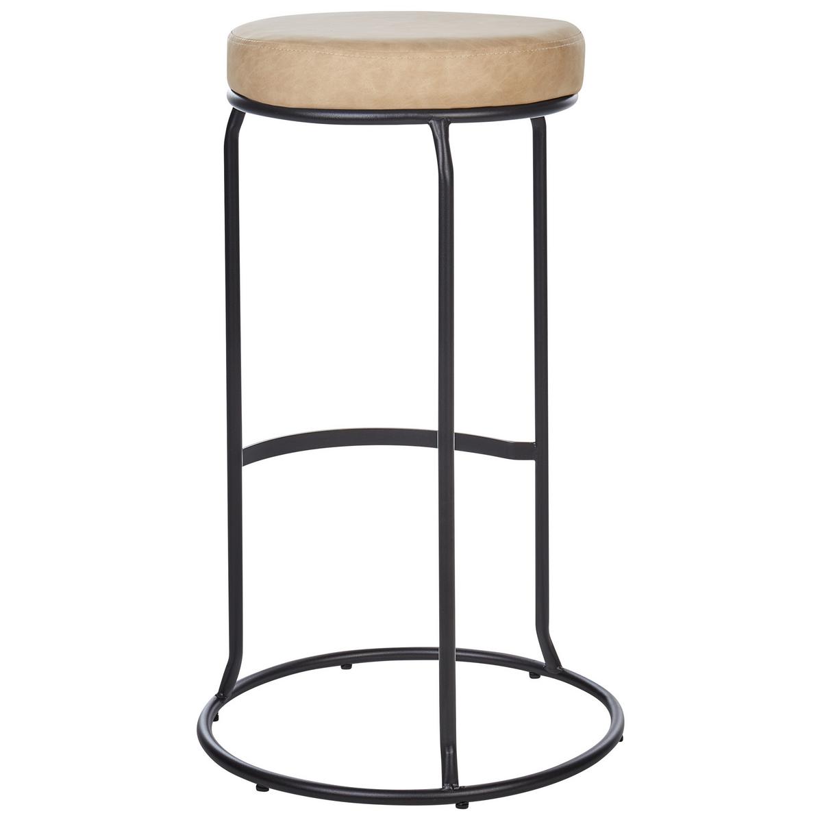 BARHOCKER 2er-Set Kunstleder Beige Milroy - Beige, Kunststoff (43/74/43cm) - Beliani