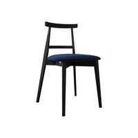 WOHNZIMMER STUHL KT71, Holzfarbe: Schwarz - Blau/Schwarz, Holz/Textil (48/75/54cm) - MIRJAN24