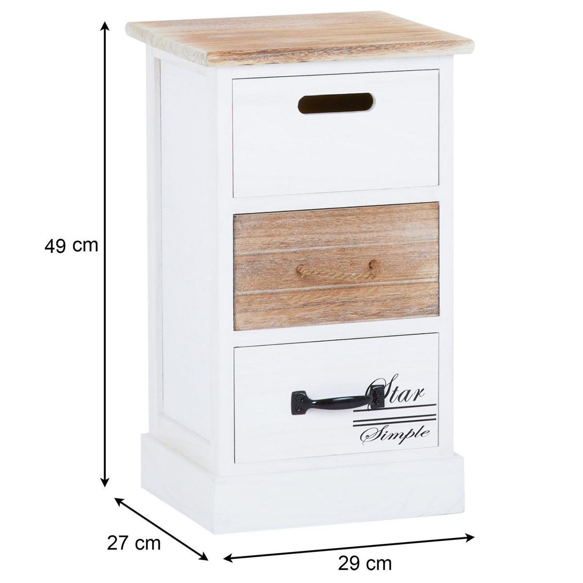 SCHUBLADENREGAL SALVA weiß - Weiß, Holz (29/50/27cm) - CARO-Möbel