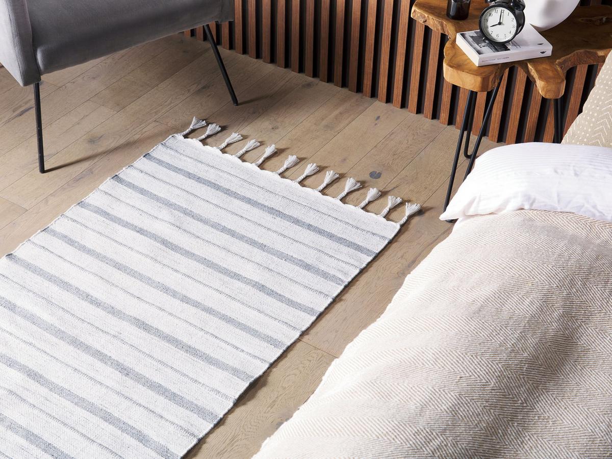 OUTDOOR-TEPPICH Bademli 150/80 cm - Weiß, Kunststoff (80/150cm) - Beliani