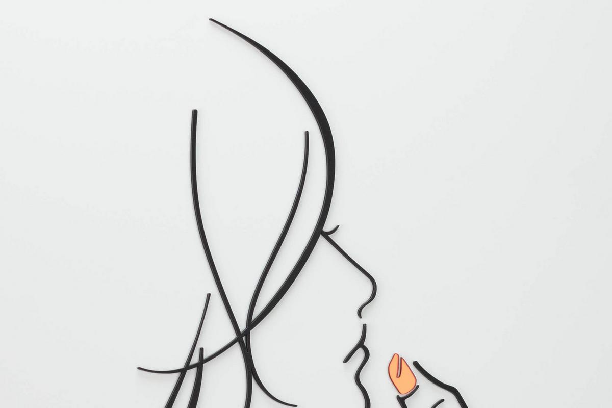 WANDBILD Schwarz 50/70 cm - Schwarz/Weiß, Glas (1.65/70cm) - KUNSTLOFT