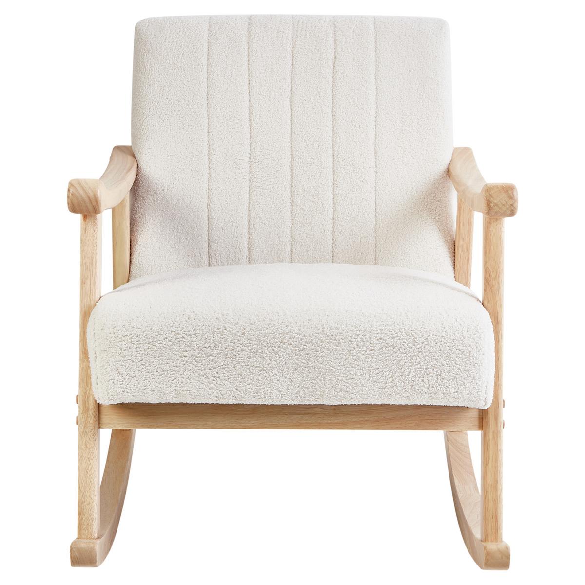 SCHAUKELSESSEL Cremeweiß Leknes - Weiß/Braun, Textil (63/78/96cm) - Beliani