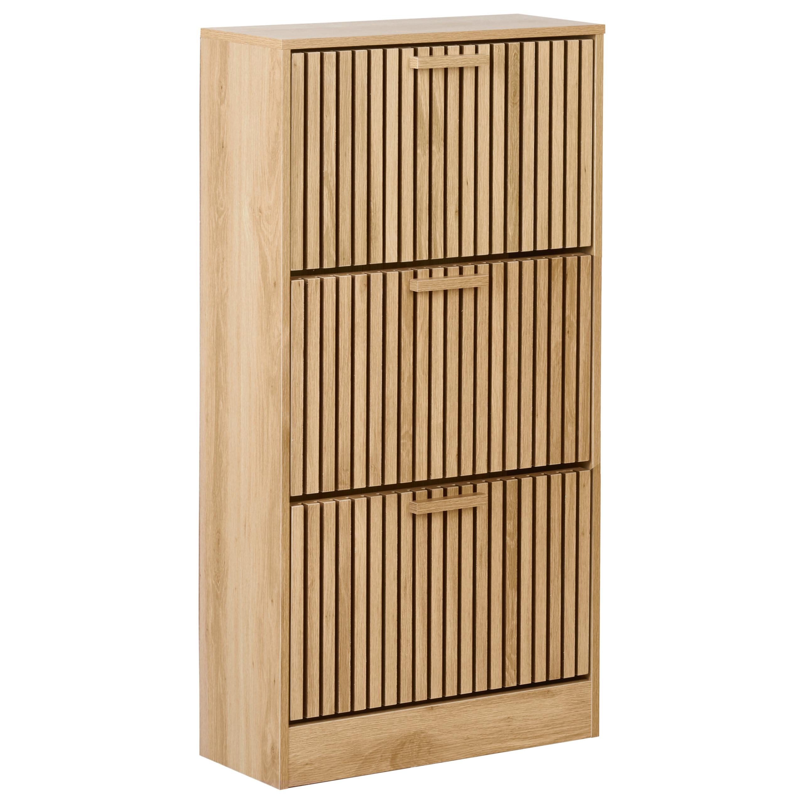 SCHUHSCHRANK Hellbraun Lynwood - Braun, Holzwerkstoff (60/113/24cm) - Beliani