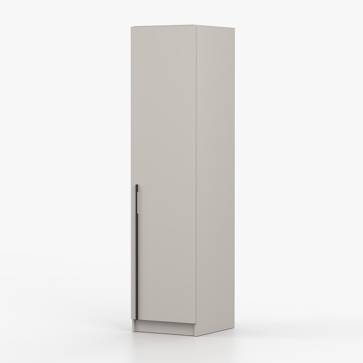 DREHTÜRENSCHRANK ROSA 1D 50/210/55, 1-türig, Kaschmir - Kaschmir/Schwarz, Holzwerkstoff (50/210/55cm) - imoebel24