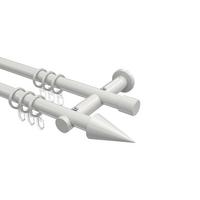 GARDINENSTANGE Platon Savio 260 cm (geteilt in 2 x 130 cm), 2-läufig, 20 mm Ø Weiß - Weiß, Metall (260cm) - INTERDECO