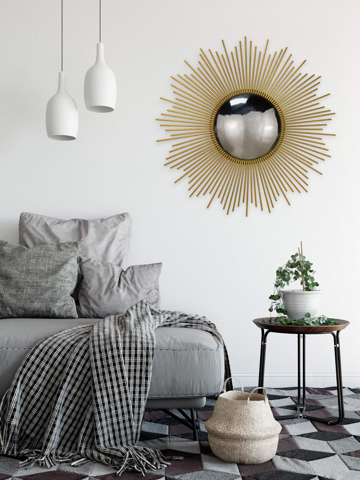 WANDSPIEGEL Gold 99/99 cm - Goldfarben, Metall (14.1/99/3cm) - KUNSTLOFT