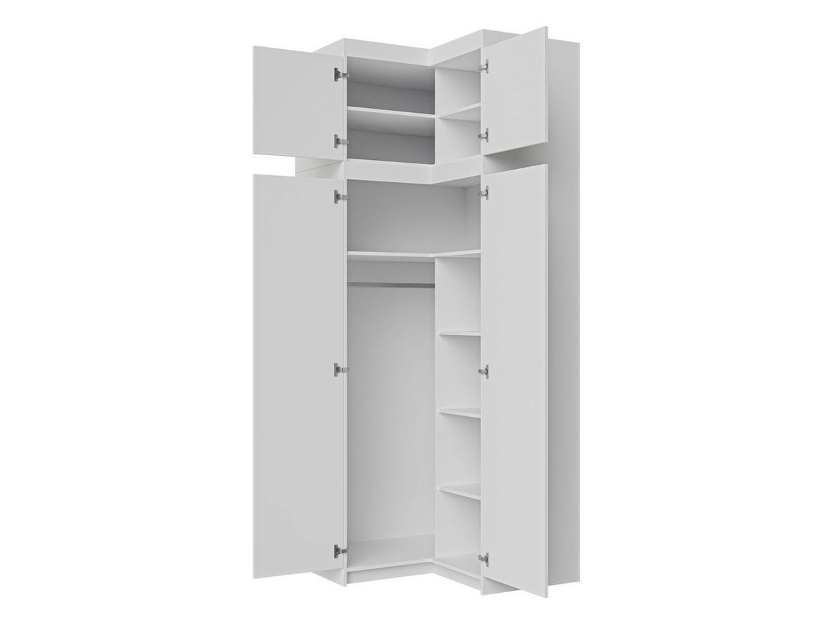 ECKKLEIDERSCHRANK Elena 2D + Schrankaufsatz - Eichefarben/Schwarz, Holzwerkstoff/Kunststoff (98/246/98cm) - MIRJAN24