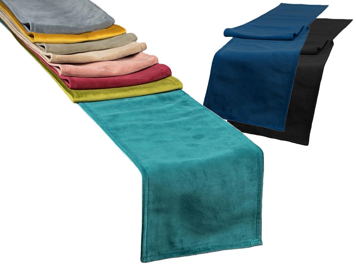 TISCHBAND Samt&Sonders stein-grau 140/18 cm - Grau, Textil (18/140cm) - beties Heimtextil