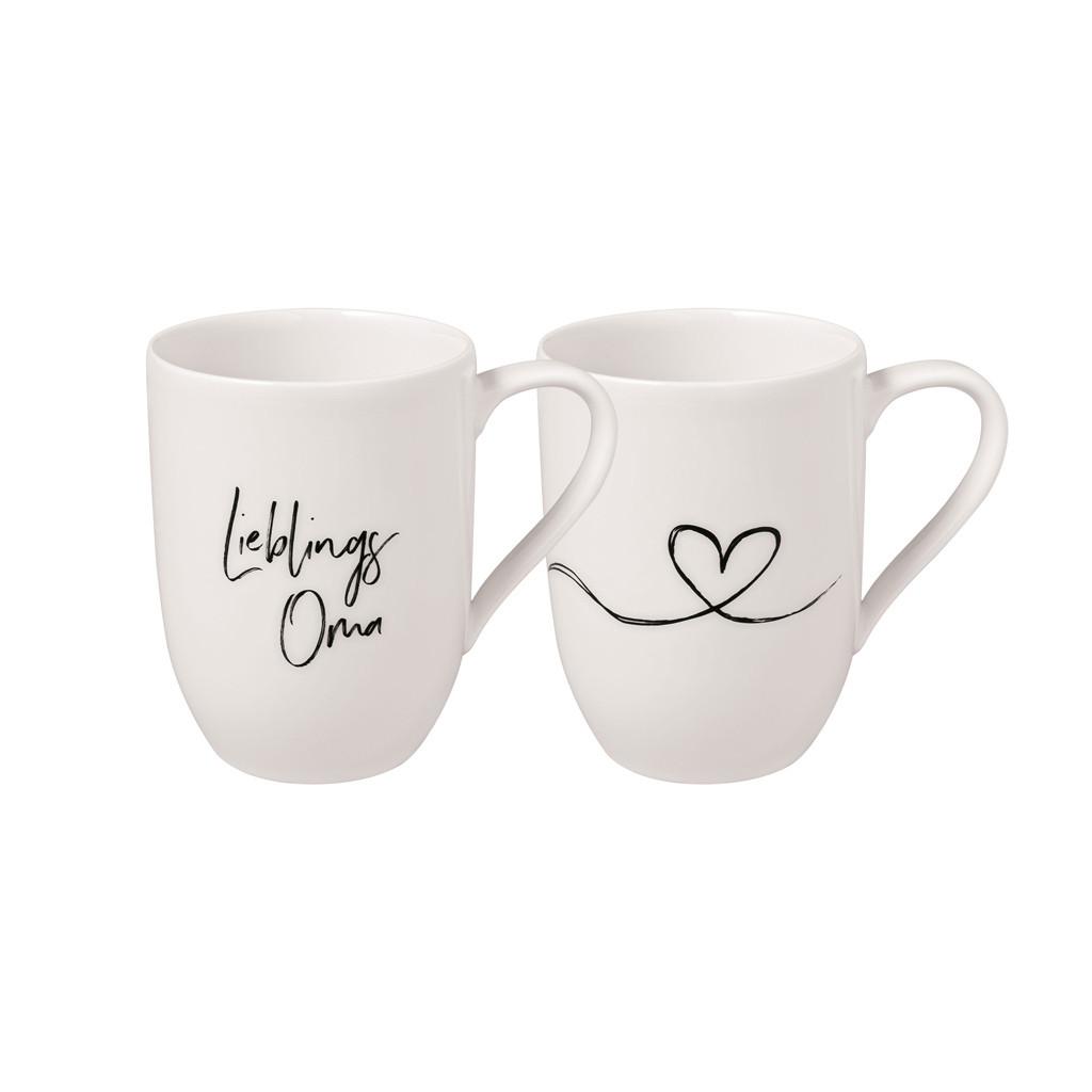 KAFFEEBECHER LIEBLINGSOMA Statement weiß 280 ml 2er Set - Weiß, Keramik (0.28L) - Villeroy & Boch