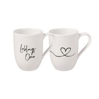 KAFFEEBECHER LIEBLINGSOMA Statement weiß 280 ml 2er Set - Weiß, Keramik (0.28L) - Villeroy & Boch