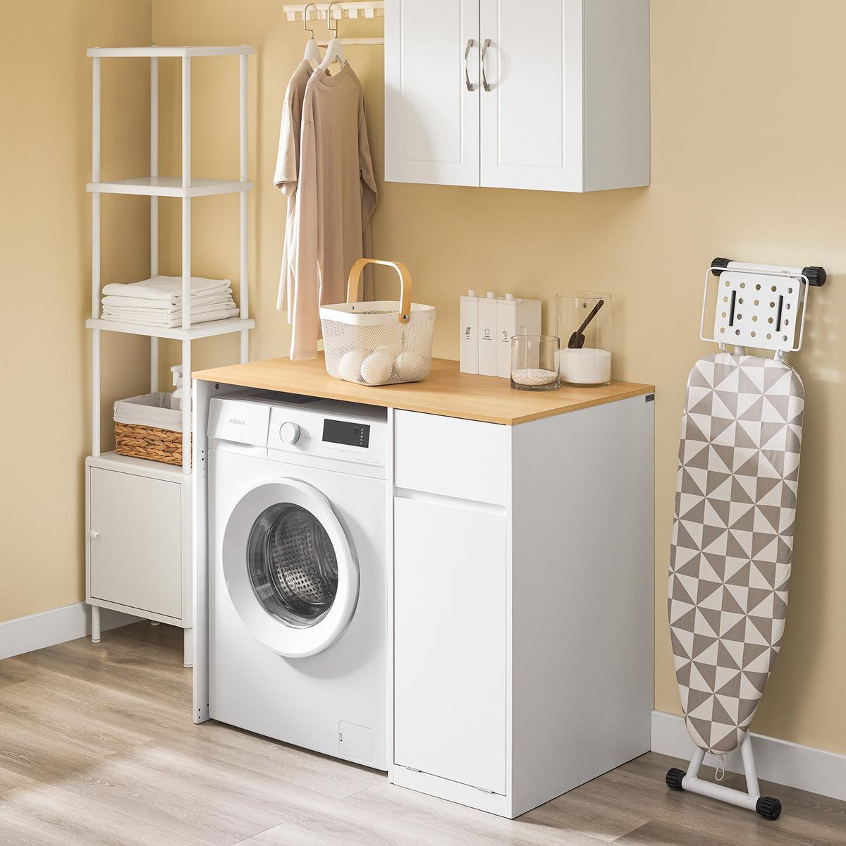 WASCHMASCHINENSCHRANK Weiß - Weiß, Holzwerkstoff (100/90/60cm) - SoBuy