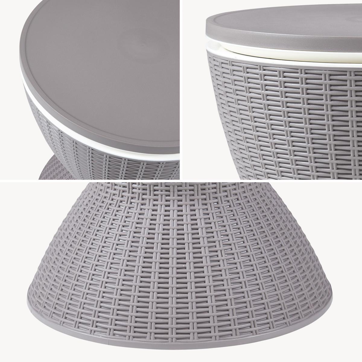 KÜHLTISCH Atessa - Hellbraun, Kunststoff/Metall (48.5/48.5/58cm) - casa.pro