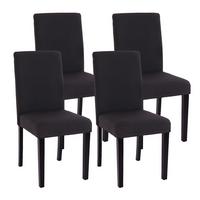 ESSZIMMERSTUHL Schwarz, Dunkelbraun 4er-Set - Dunkelbraun/Schwarz, Textil (43/90/56cm) - MCW