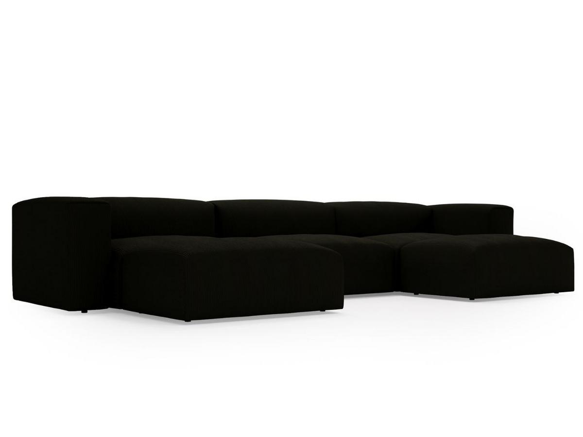 WOHNLANDSCHAFT U Landi Schwarz - Schwarz, Kunststoff/Textil (340/85/180cm) - Graingold