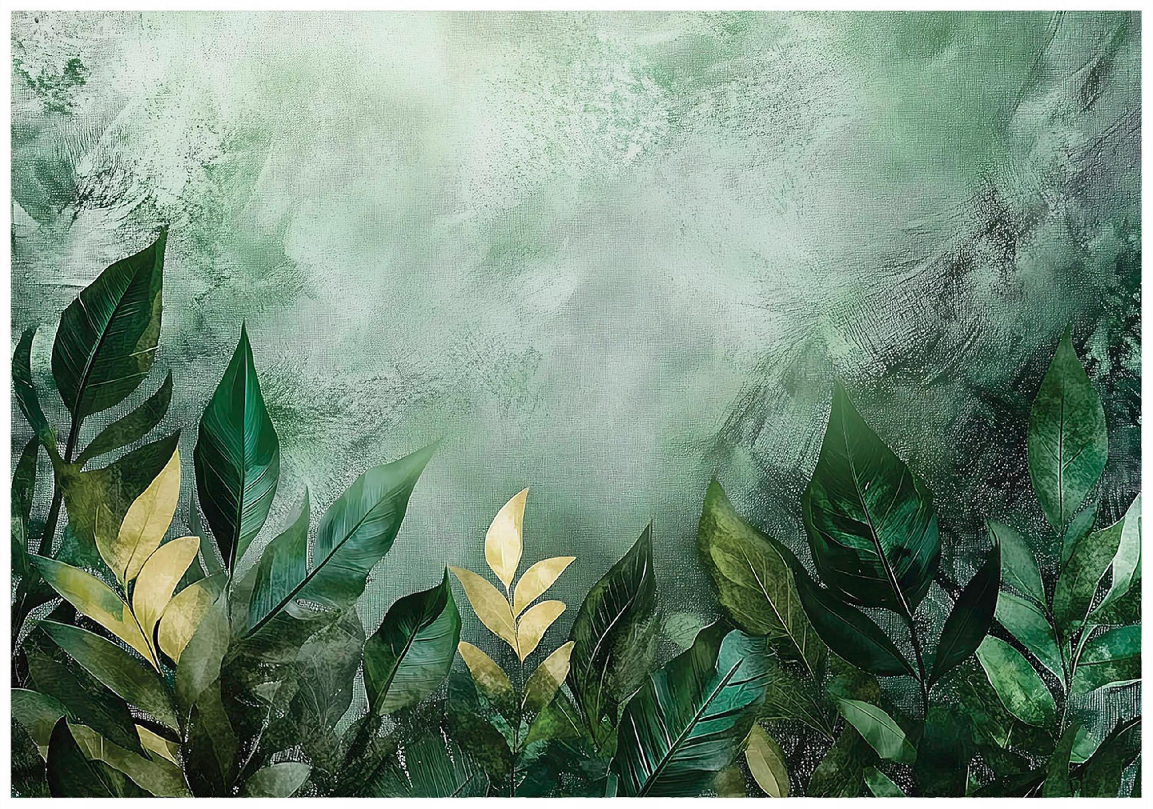 FOTOTAPETE Blätter Grün Natur Vlies Tapete Wohnzimmer Schlafzimmer 150x105 - Grün, Papier (150/105cm) - Wallarena