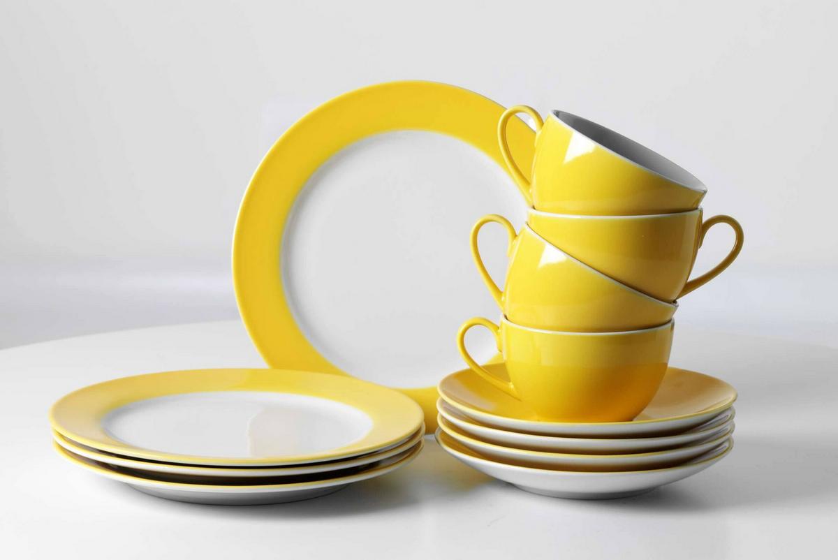EINSTEIGER-SET Doppio Gelb 16-tlg. - Gelb, Keramik (2/2/2cm) - Ritzenhoff Breker