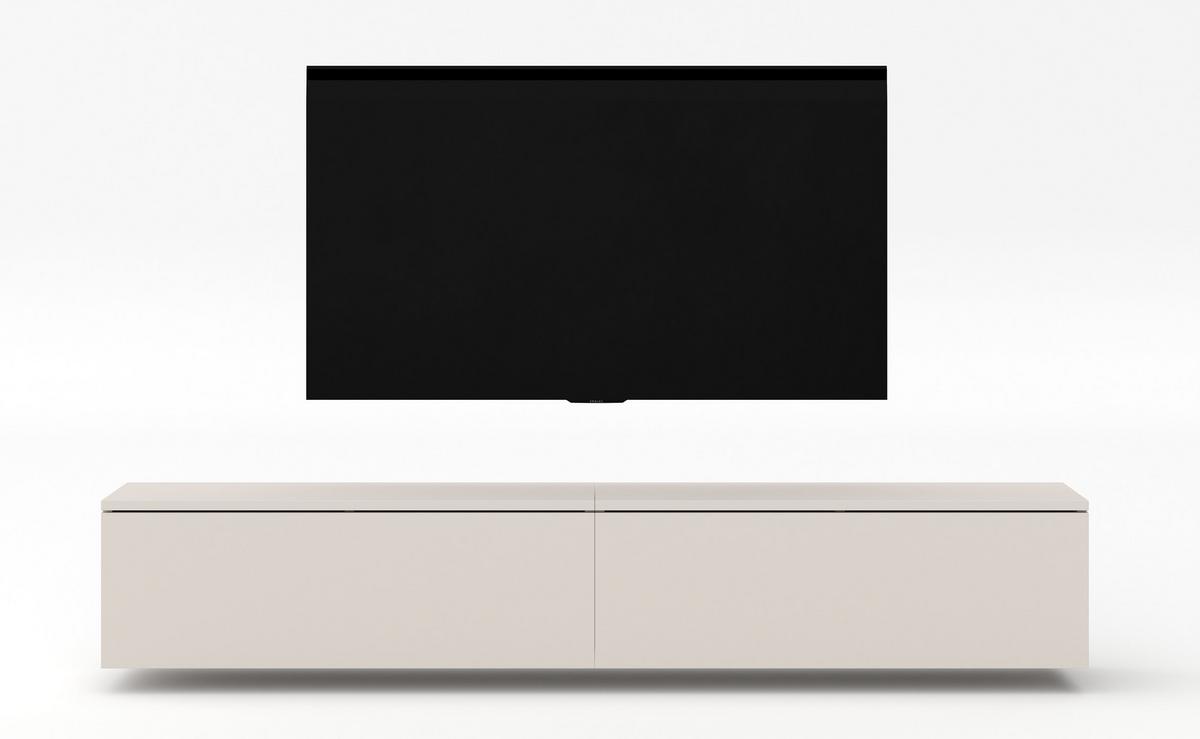 LOWBOARD Loriano 2x100 Beige Kaschmir 200/34/32 cm – TV Schrank - Beige, Holzwerkstoff/Kunststoff (200/34/32cm) - AX Living