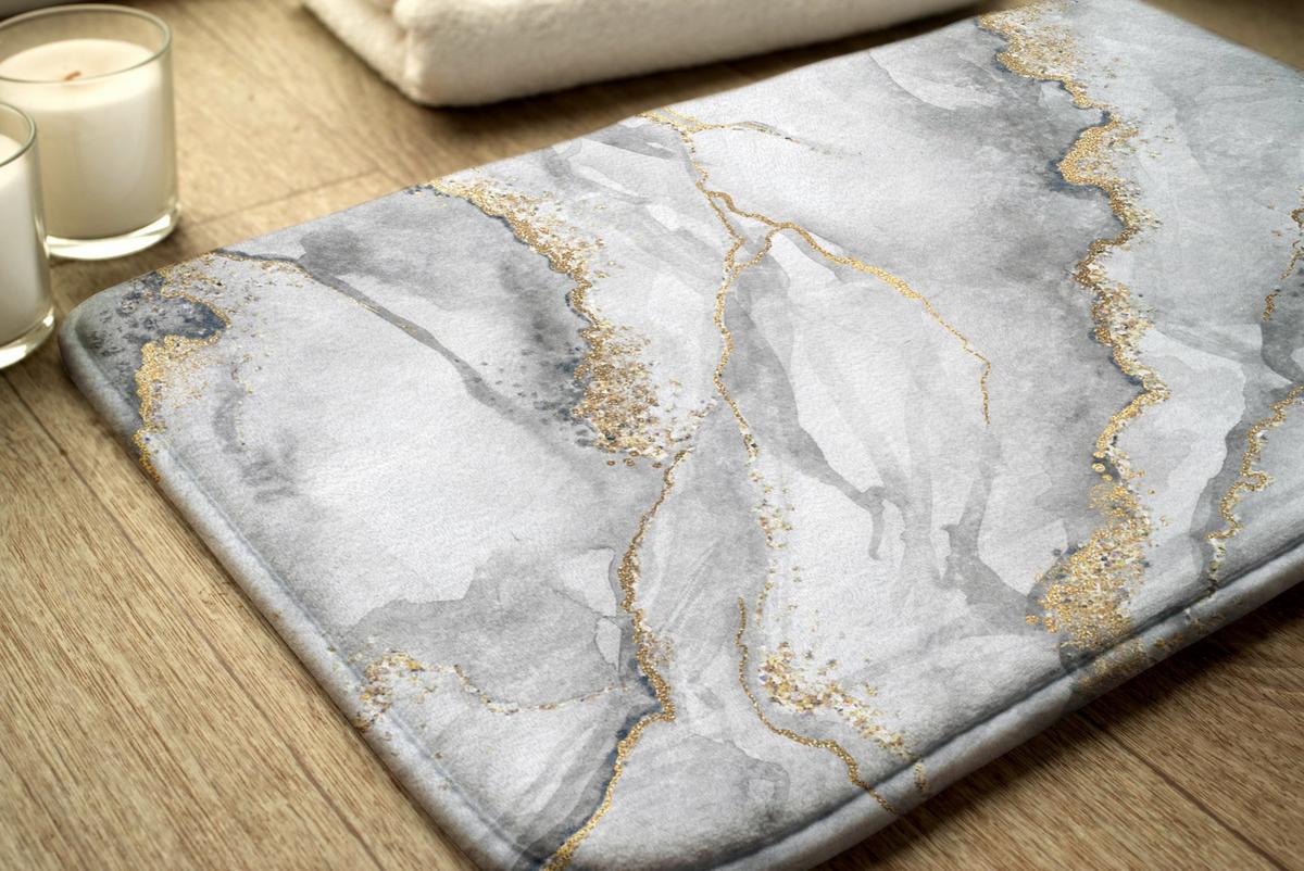 BADTEPPICH 75x45 cm Grauer Marmor - Grau, Textil (75/45cm) - TULUP