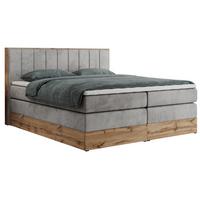 BOXSPRINGBETT BELLISSIMO KING 140/200 Hellgrau Velvet - H4 - Hellgrau, Holz/Textil (140/200cm) - MKS