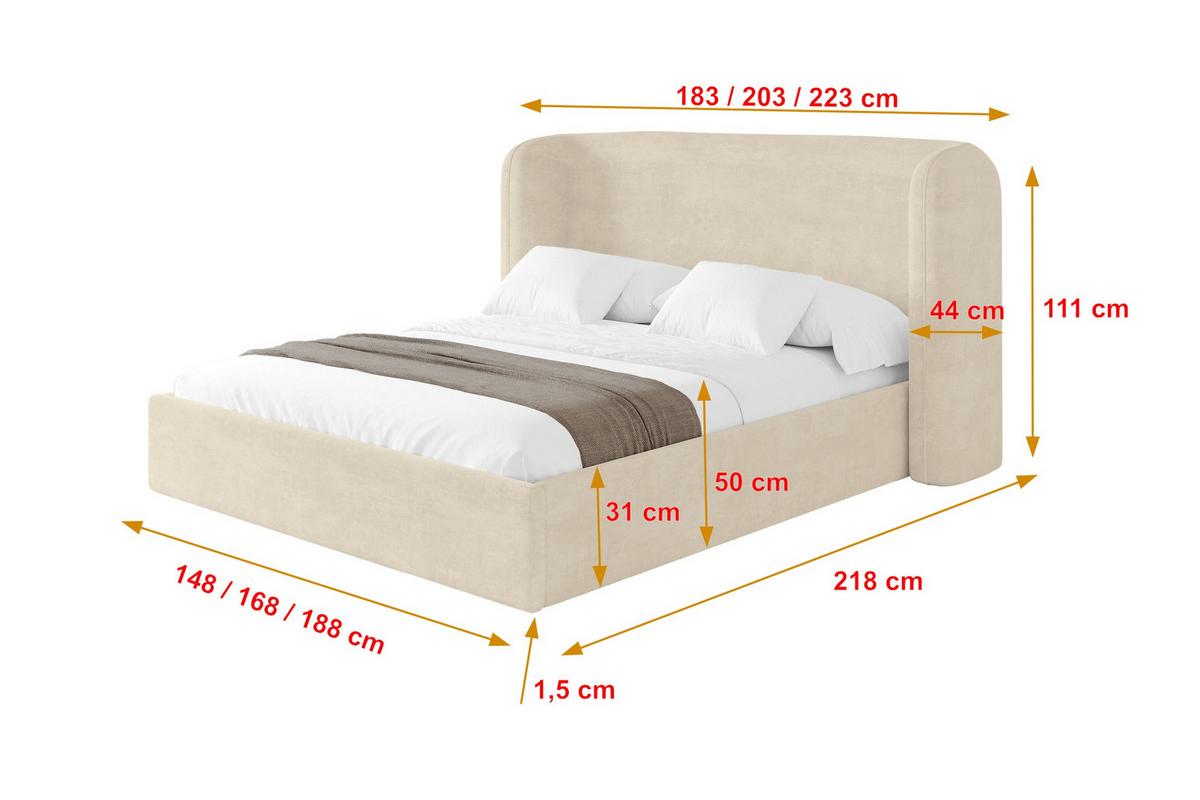 POLSTERBETT mit Bettkasten und Lattenrost, Bett mit Matratze H3/H4 - ESTI 180x200 Beige - Beige, Holzwerkstoff/Textil (180/200cm) - ALTDECOR