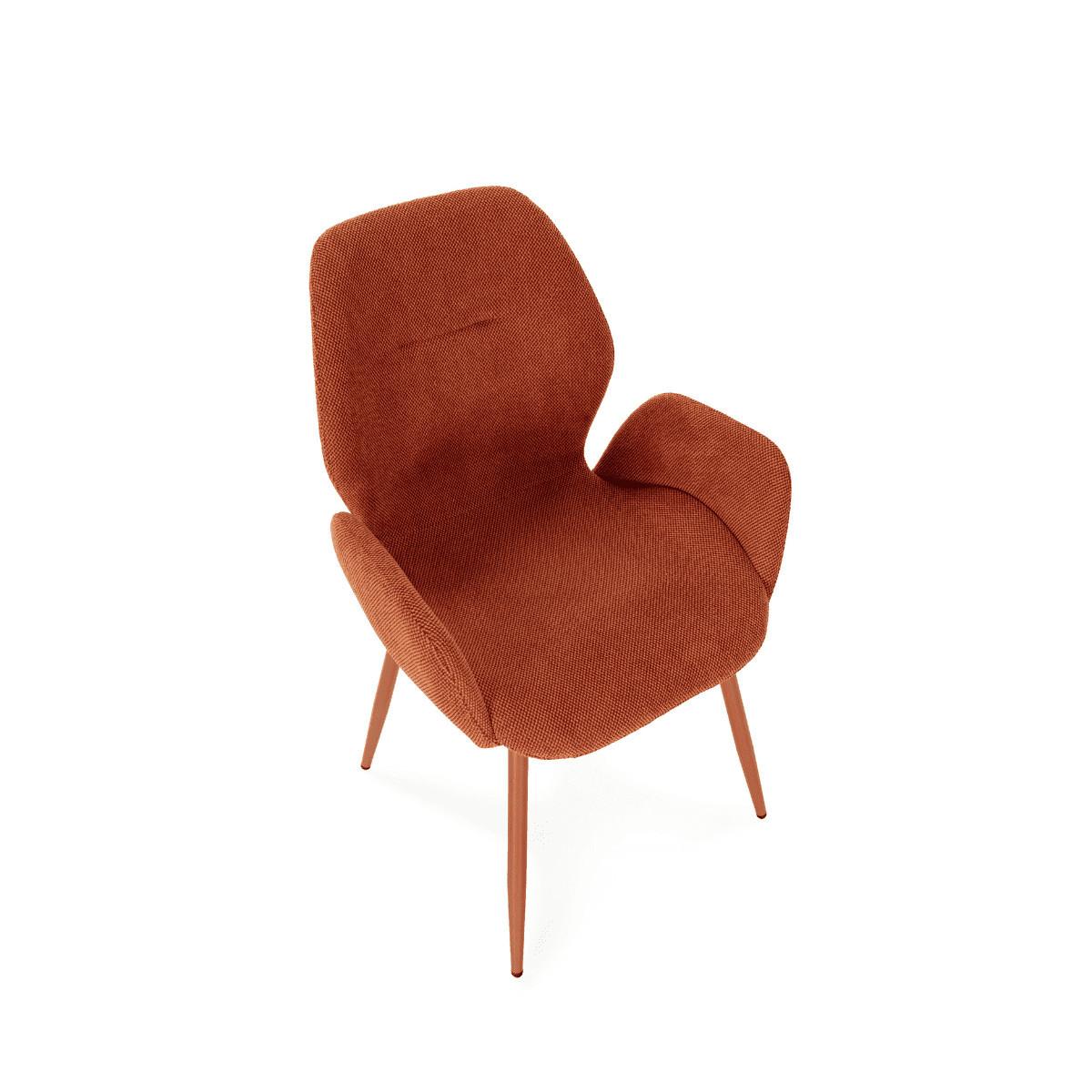 STOFFSESSEL 2er-Set mit Metallfüßen 57/47,5/57,5 cm - Terracotta, Textil (57/47.5/53cm) - Calicosy