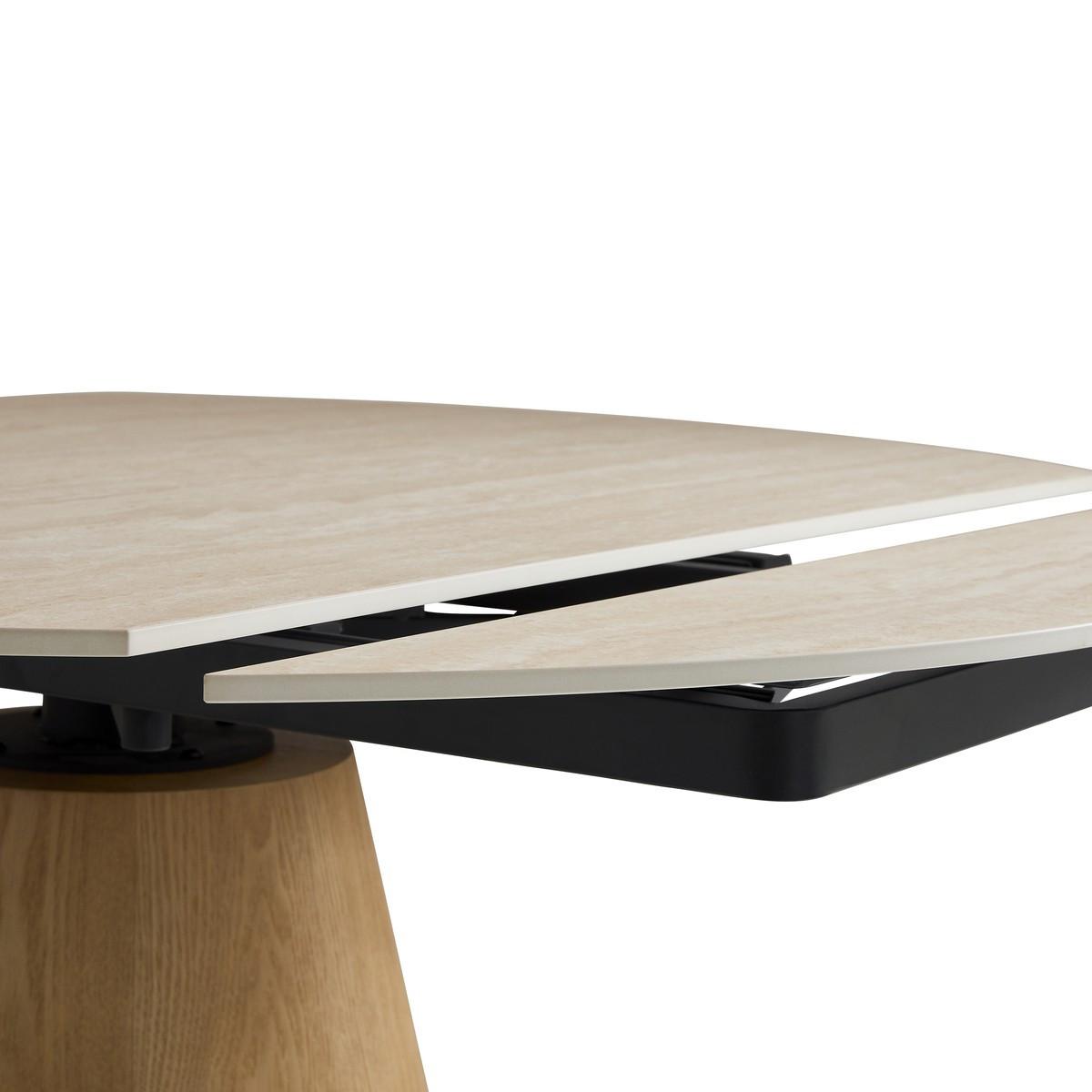 ESSTISCH mit Erweiterungen Rund 135/180/90 cm - Beige, Keramik (77/135/90cm) - Signature