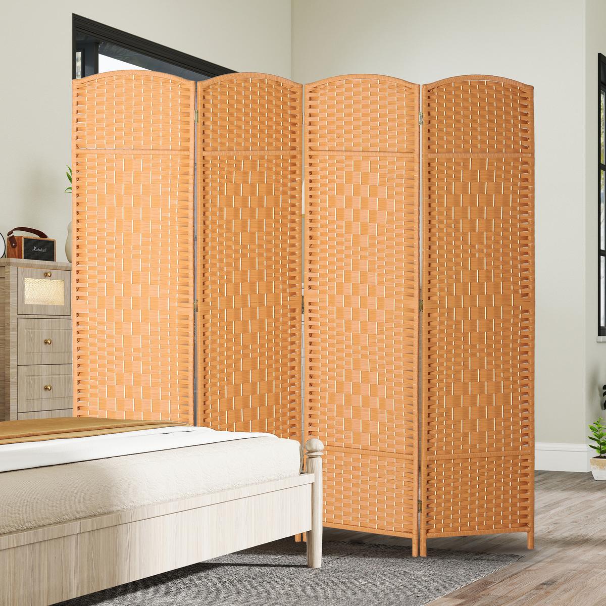 PARAVENT Polypropylen Kiefernholz Braun - Braun, Holz (1.7/180cm) - HOMCOM