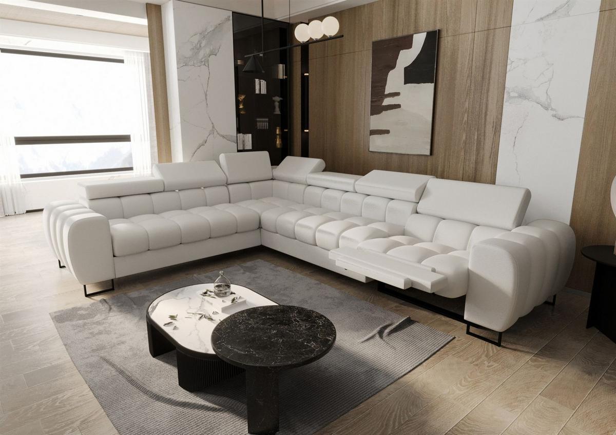 ECKSOFA Bastien Relax - Creme, Holzwerkstoff/Textil (260/330cm) - Fun Möbel