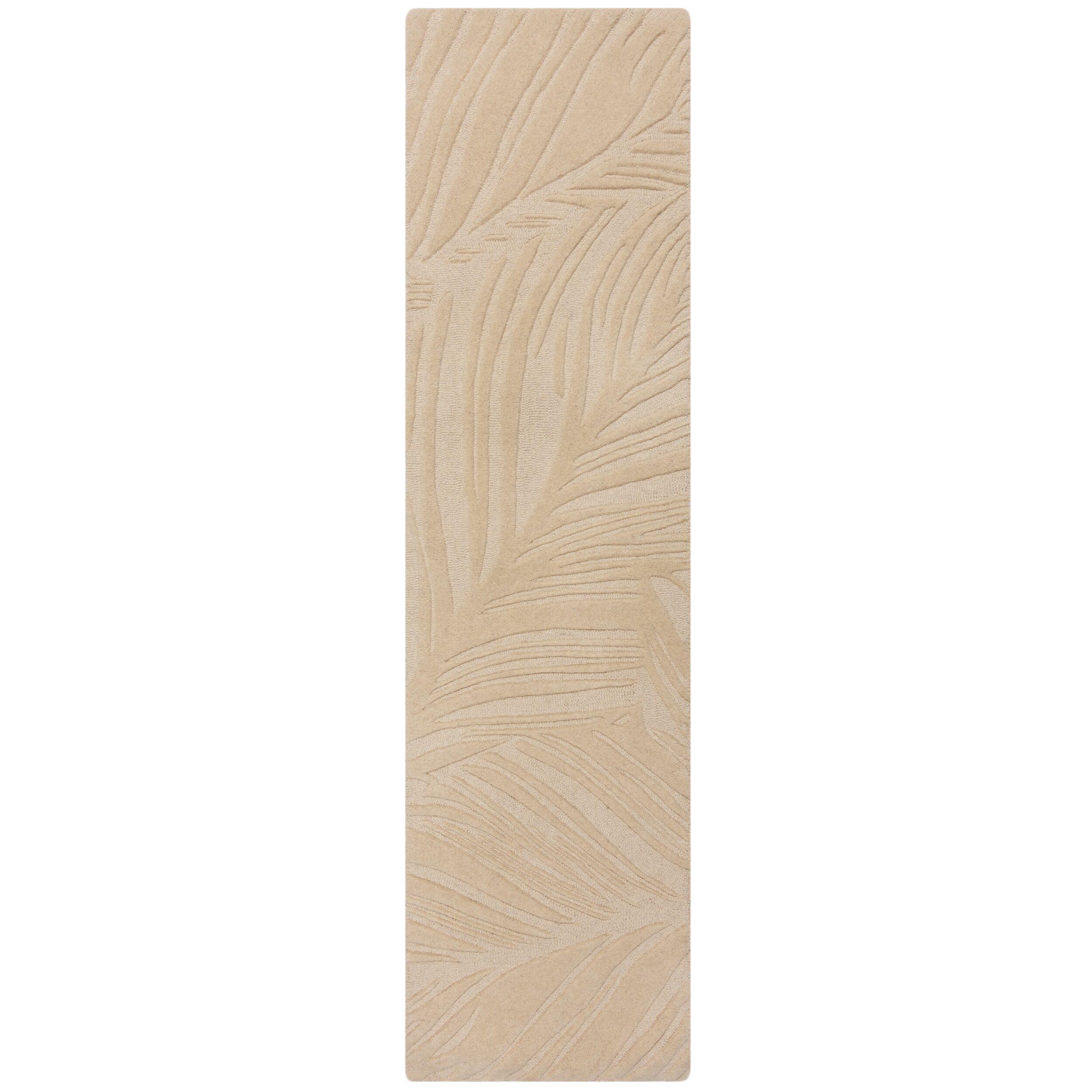 WOLLTEPPICH LEVEN, floral, Beige, 60 x 230 cm - Beige, Textil (230/60cm) - KADIMA DESIGN