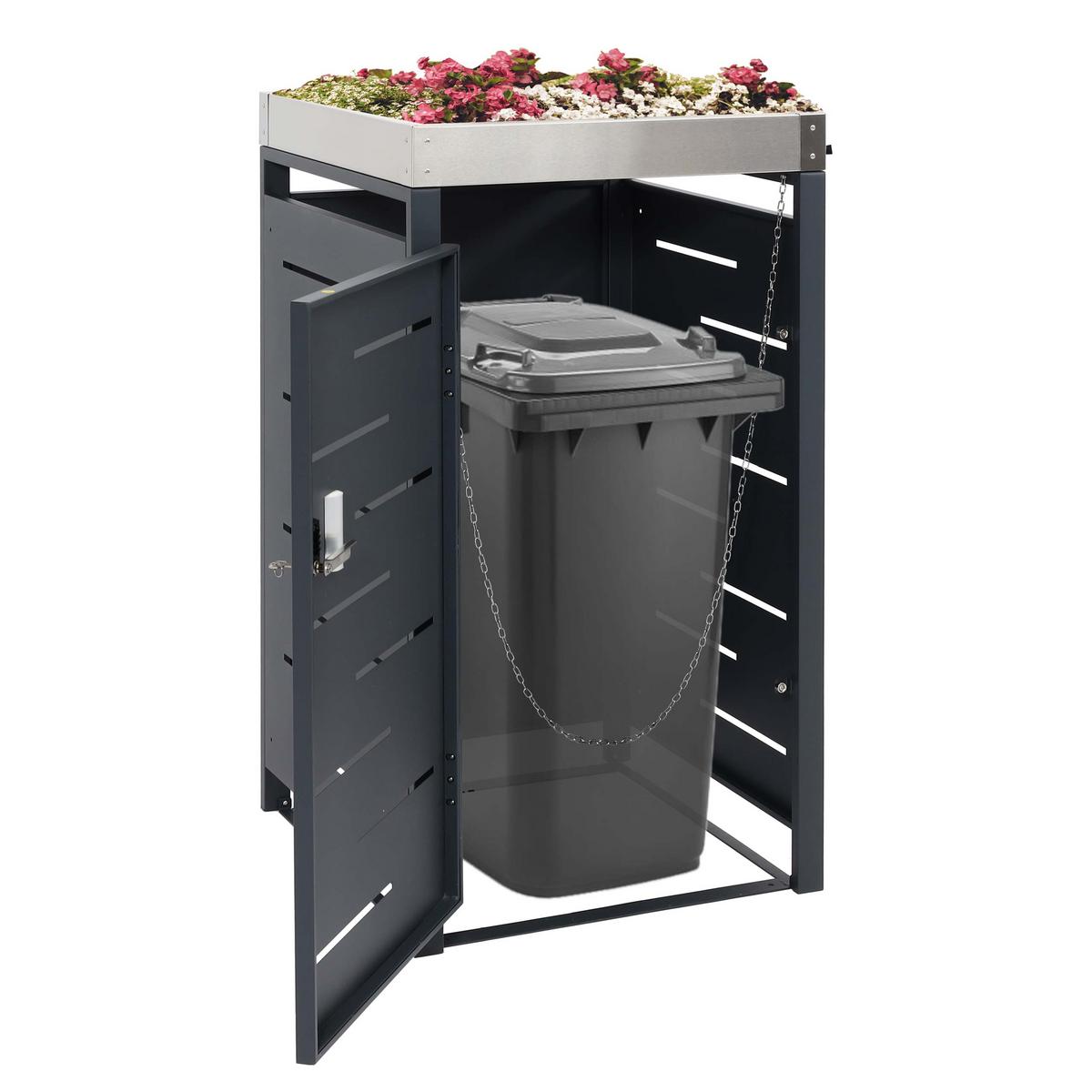 MÜLLTONNENVERKLEIDUNG H40B rechteckig Anthrazit - Anthrazit, Metall (60/110/62cm) - MCW