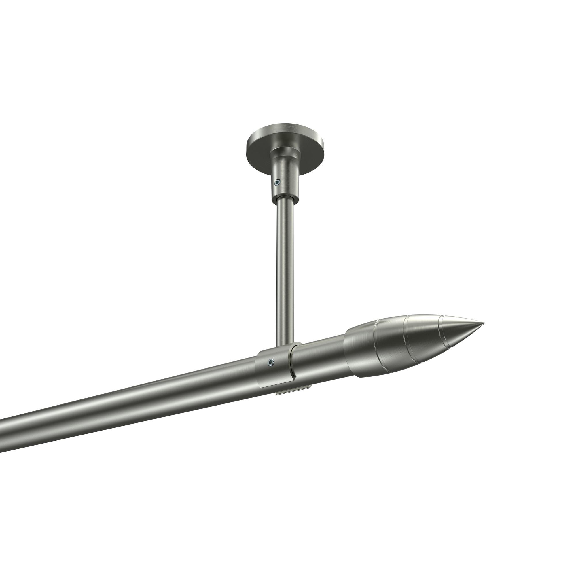 GARDINENSTANGE Sonette Samanto 260 cm (geteilt in 2 x 130 cm), 1-läufig, 20 mm Ø Edelstahl-Optik - Edelstahlfarben, Metall (260cm) - INTERDECO
