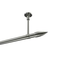 GARDINENSTANGE Sonette Samanto 260 cm (geteilt in 2 x 130 cm), 1-läufig, 20 mm Ø Edelstahl-Optik - Edelstahlfarben, Metall (260cm) - INTERDECO