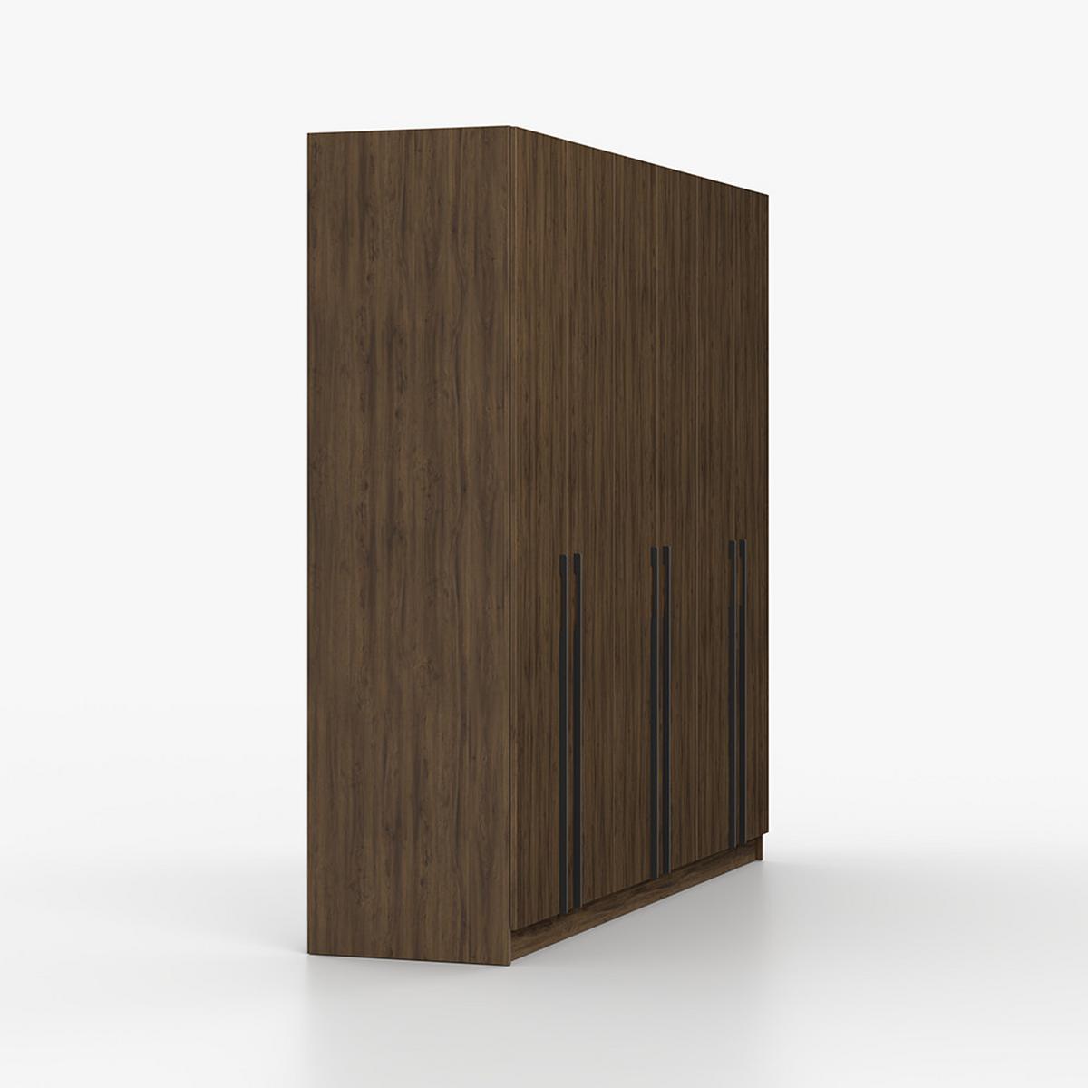 DREHTÜRENSCHRANK ROSA II 6D 230/210/55 cm 6-türig Nussbaum - Nussbaumfarben/Schwarz, Holz/Holzwerkstoff (230/210/55cm) - imoebel24