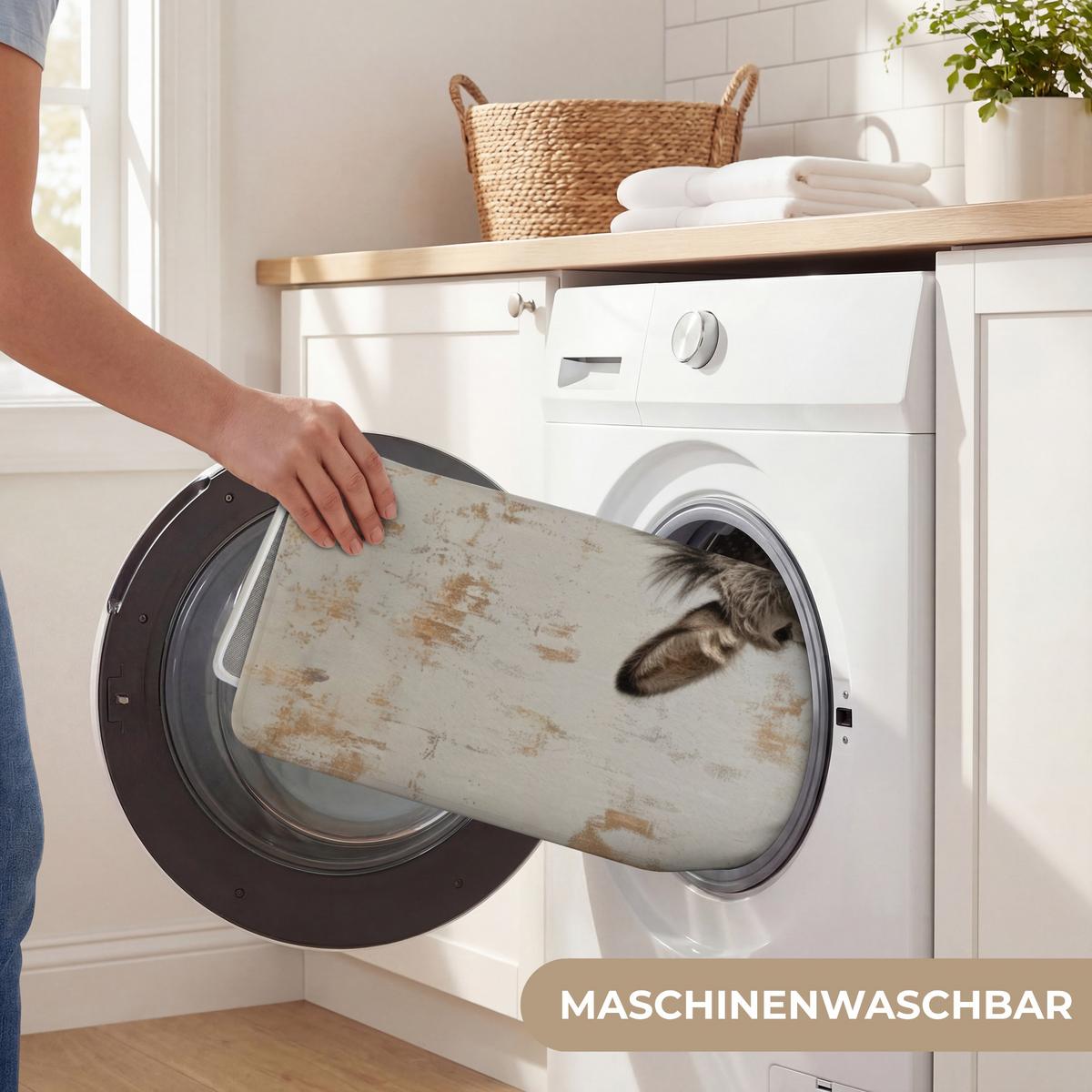 BADEMATTE Esel - Tiere - Badewanne - Schaumstoff 60x120 cm - Creme, Textil (60/120cm) - OnlyWow