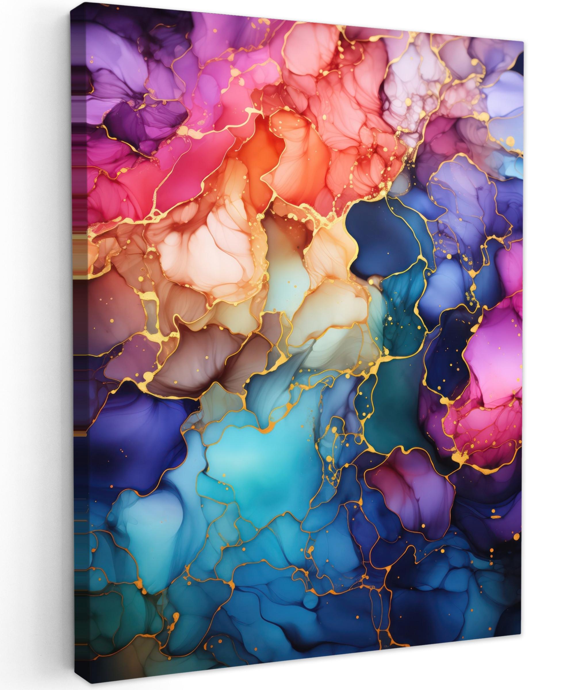 LEINWANDBILD Marmor - Bunt - Abstrakt Room Decor 30x40 cm - Multicolor, Textil (30/40cm) - MuchoWow