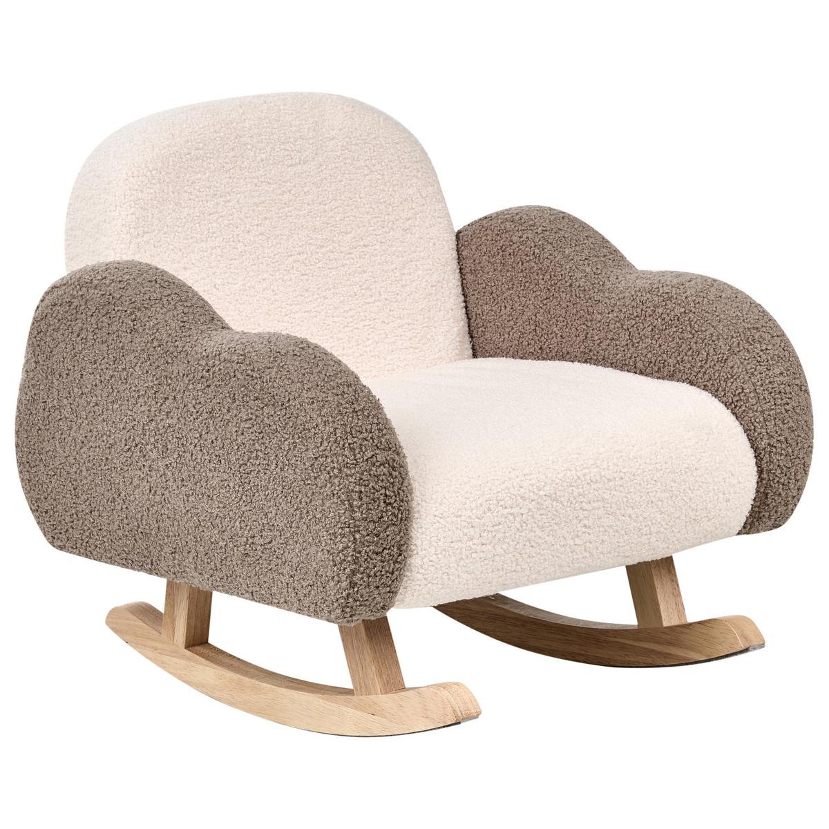 KINDERSCHAUKELSTUHL Wolke Bouclé Beige Skare - Taupe, Textil (54/52/54cm) - Beliani