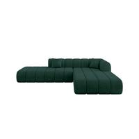 ECKSOFA Ottomane Rechts BILA-L 289x176x71 Grün Samt - Jadegrün/Schwarz, Holzwerkstoff/Kunststoff (289/176cm) - ALTDECOR