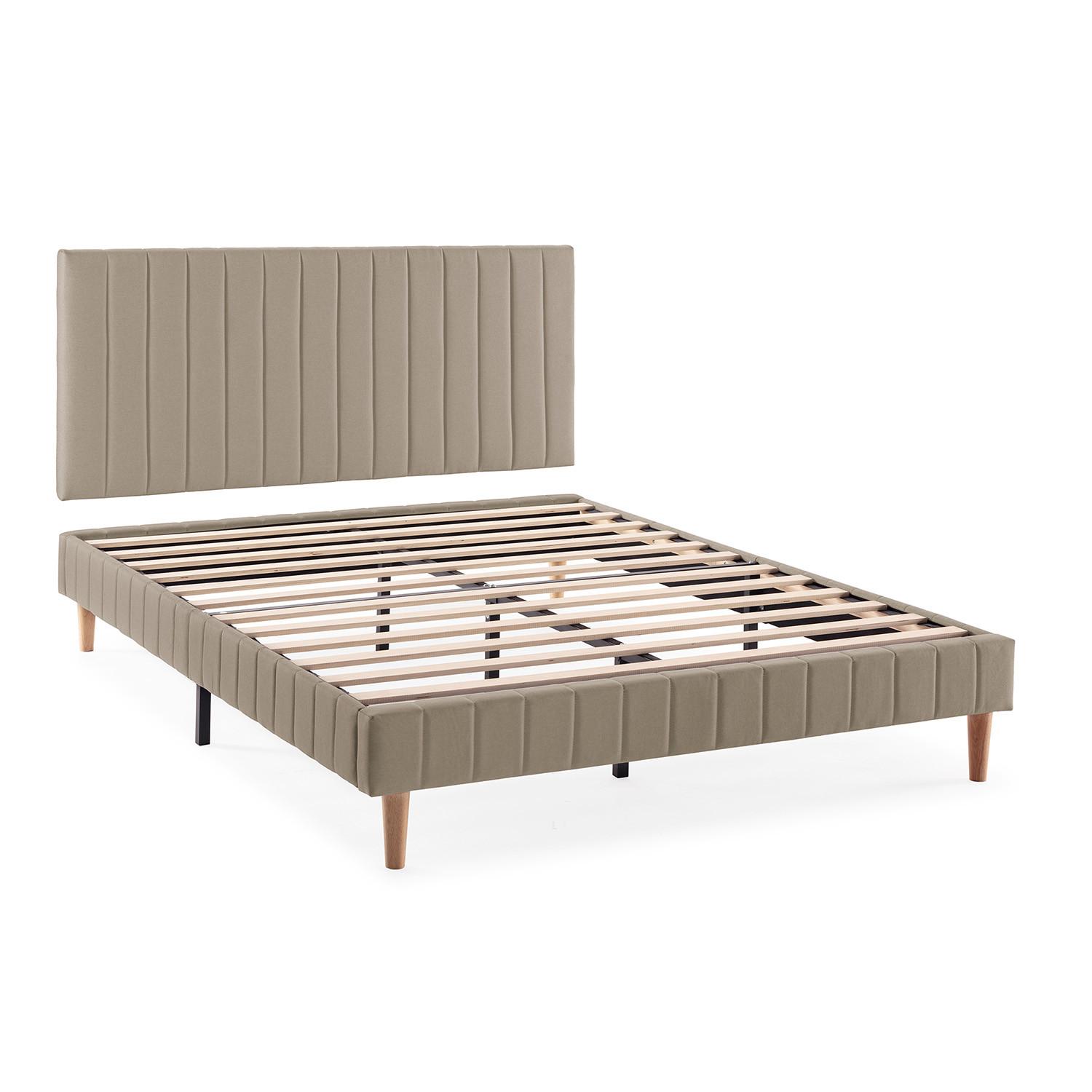 POLSTERBETT + kopfteil 160x200 cm Eris, Beige - Beige, Textil (202/162/90cm) - VS Venta-stock